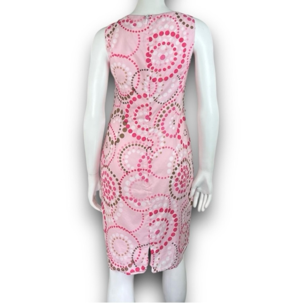 LAUNDRY BY SHELLI SEGAL Pink Dot Print Retro Shift Dress Mod Barbiecore Twee 60s - Picture 9 of 16